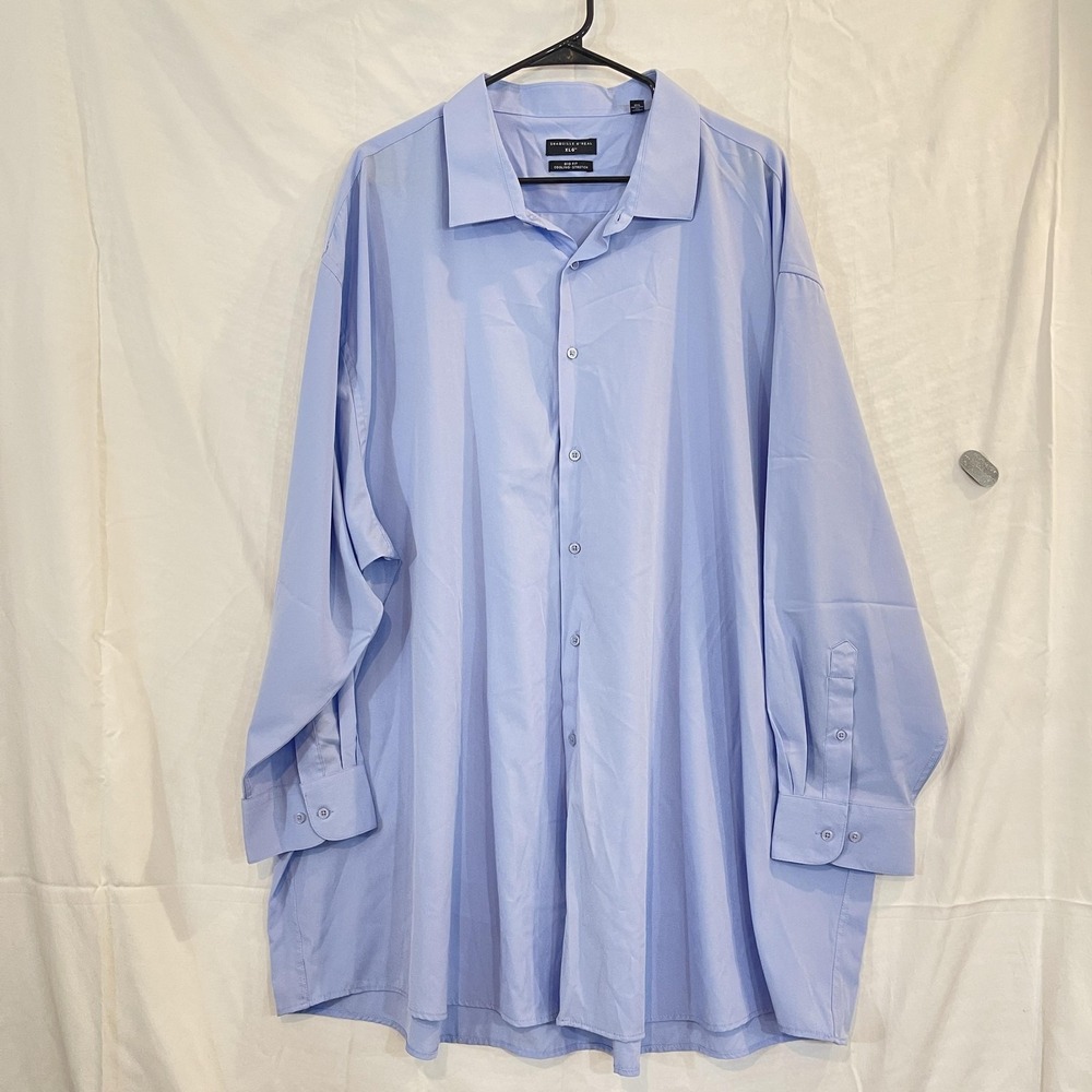 Shaquille O'Neal‎ Shirt Mens 20 34/35 Light Blue Big Fit Cooling Stretch Dress